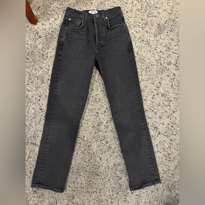 Agolde Riley crop black denim jeans| size 23